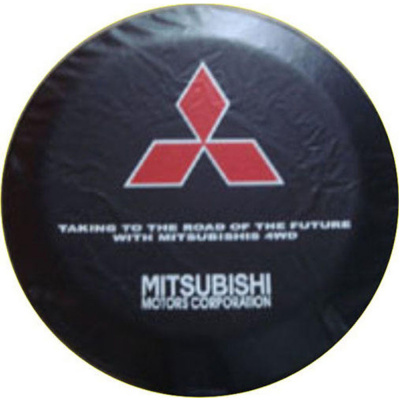 Чехол запасного колеса из экокожи с эмблемой Mitsubishi motors, радиусы 14; 15; 16; 17;
