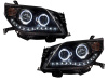 Toyota Land Cruiser Prado 150 (10-) фары передние линзовые черные со светящимися ободками и светодиодной подсветкой, комплект 2 шт.