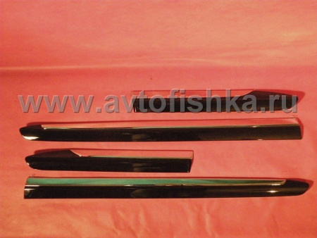 Toyota Land Cruiser 200, Lexus LX570 (08-) накладки на двери, молдинги белые с хромом, дизайн Lexus, комплект 4 шт.