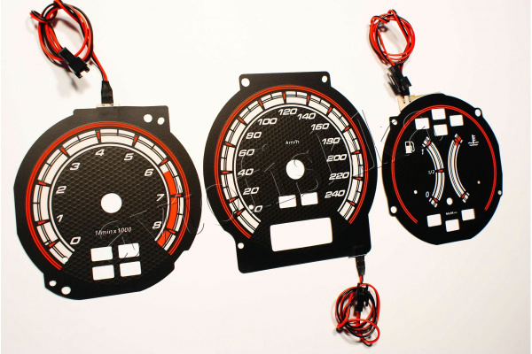 Honda Accord (98-03) светодиодные шкалы (циферблаты) на панель приборов - дизайн 1