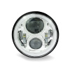 Hummer H2 (02-08) передние линзовые светодиодные фары хромированные (диаметр 7"), без ксенона, комплект 2 шт.