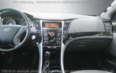 Декоративные накладки салона Hyundai Sonata 2011-н.в. SE Model, с навигацией