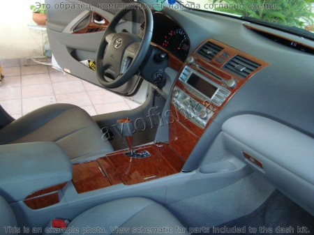 Декоративные накладки салона Toyota Camry 2007-2010 двери вставки.