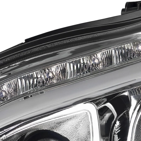 Mercedes S W220 (98-05) фары передние линзовые хромированные, с подсветкой DRL