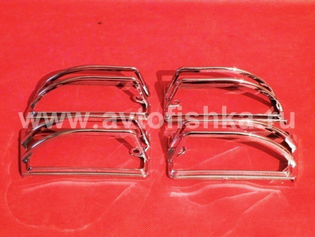 Hummer H2 (02-08) хромированные накладки верхних угловых габаритных фонарей на крыше, комплект 4 шт.