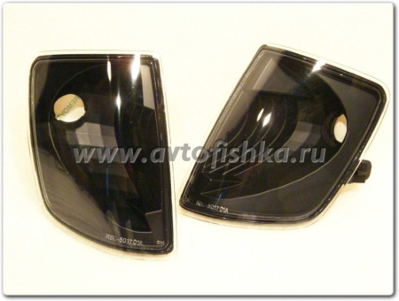 Mercedes W124 (84-95) поворотники передние прозрачные черные, комплект 2 шт.