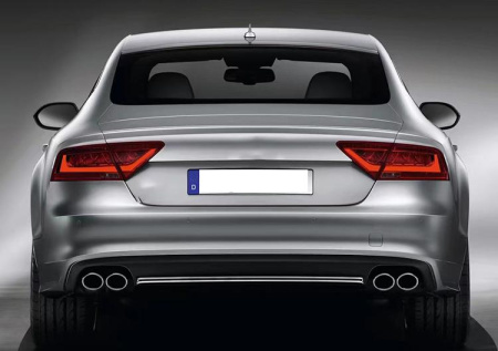 Серебристый диффузор S7 для Audi A7 штатная 2016-2018