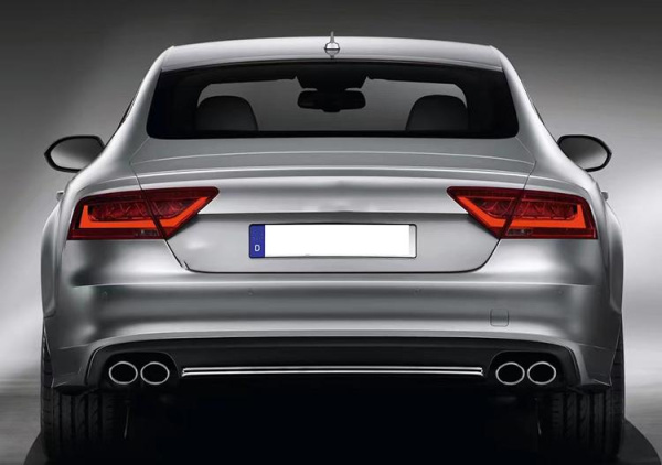 Серебристый диффузор S7 для Audi A7 штатная 2016-2018