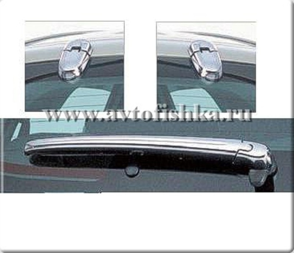 Hyundai Tucson (04-) комплект хромированных накладок на петли заднего стекла и поводок стеклоочистителя.