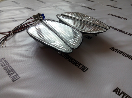 Nissan Maxima QX III A33 (00-) фонари габаритные хрустальные на передний и задний бамперы, комплект 4 шт.