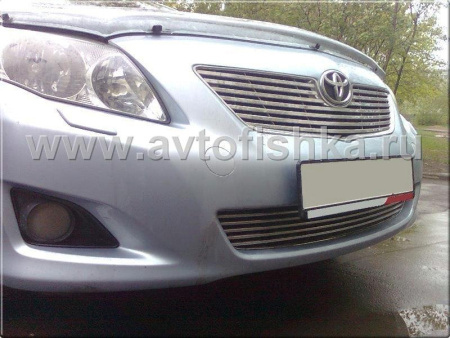 Toyota Corolla (06-) решетка радиатора и переднего бампера хромированные, комплект 2 шт.