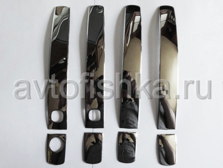 Toyota Land Cruiser 200 (08-15) хромированные молдинги на наружние ручки дверей, широкие