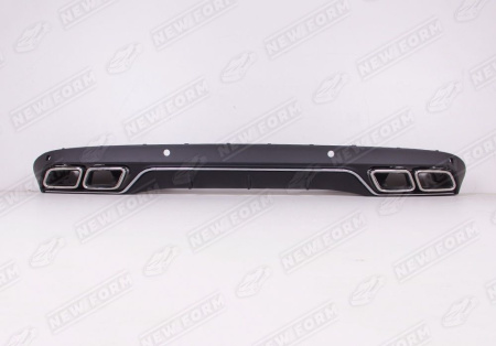 Mercedes-Benz C-Klasse W205 2014 - 2018 Диффузор заднего бампера 6.3 AMG хром с хромированными насадками