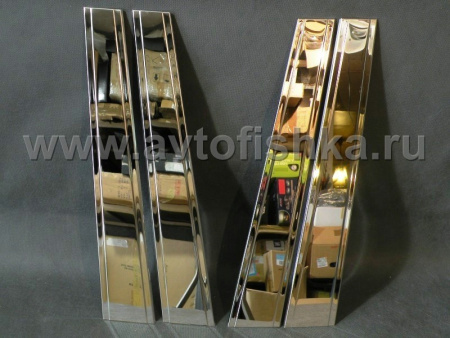 Toyota Land Cruiser 200, Lexus LX 570 (08-) накладки на стойки дверей из нержавеющей стали, 8 предмета