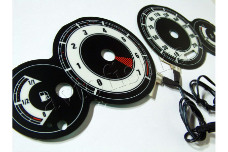 Peugeot Partner 1 светодиодные шкалы (циферблаты) на панель приборов - дизайн 2