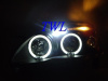 Toyota Corolla Altis (01-04) USA фары передние линзовые черные, со светящимися ободками, комплект 2 шт.