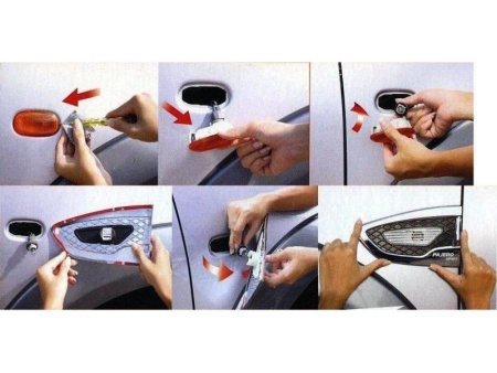 Mitsubishi L200 Triton (2005-) повторители поворотов с декоративными хромированными рамками, комплект 2 шт.