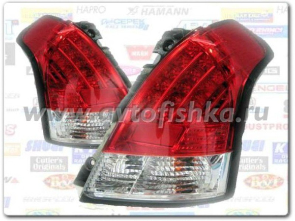 Suzuki Swift (04-) фонари задние светодиодные красно-белые, комплект 2 шт.