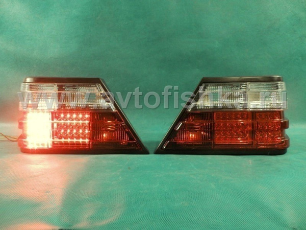 Mercedes W124 (84-95) задние фонари светодиодные красно-белые, комплект 2 шт.