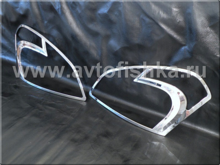 Nissan Qashqai (06-) накладки на передние фары хромированные, комплект 2 шт.