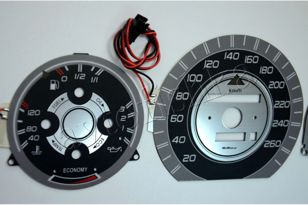 Mercedes W124 E светодиодные шкалы (циферблаты) на панель приборов - дизайн 5