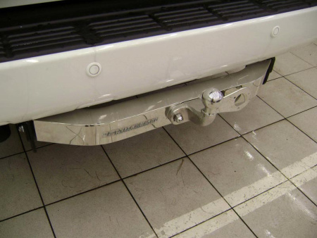 Toyota Land Cruiser 200, Lexus LX570 (08-) Фаркоп хромированный с надписью из нержавеющей стали