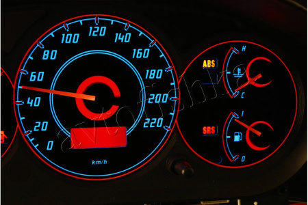 Honda Civic (01-05) светодиодные шкалы (циферблаты) на панель приборов - дизайн 1