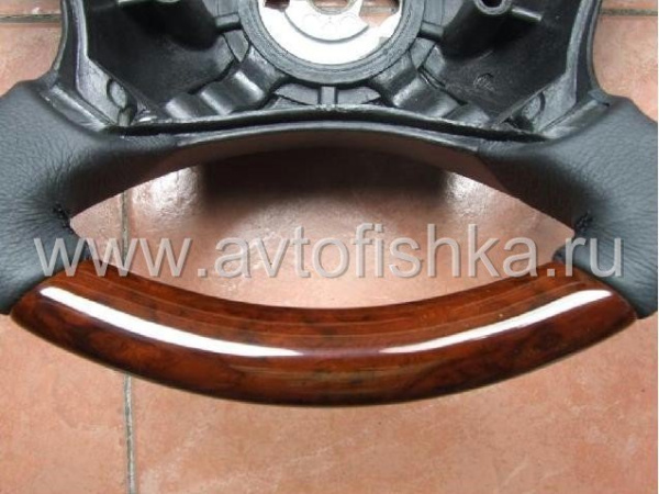 Mercedes W220 руль классический, черная кожа - дерево орех