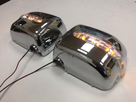 Mercedes G-class W463 (86-12) корпуса боковых зеркал хромированные, с светодиодными поворотниками, комплект лев. и прав.