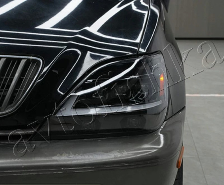 Lexus RX300 (97-03) фары передние черные со светодиодные, комплект 2 шт.