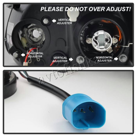 Ford Explorer (95-01) фары линзовые хромированные, со светящимися ободками и светодиодной подсветкой, комплект 2 шт.