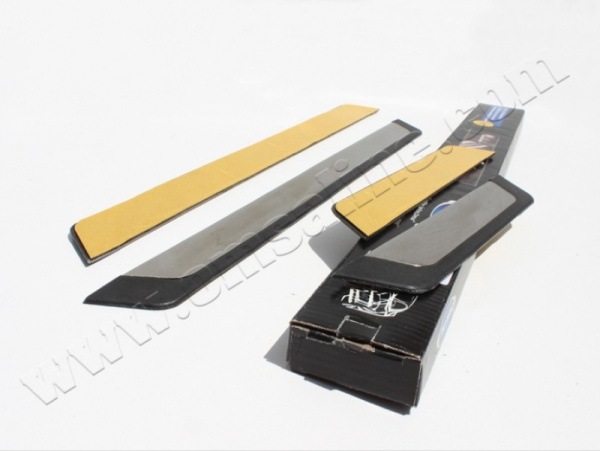 Kia Rio (11–/15–) Накладки на дверные пороги, нерж, 4 части (Flexill) (хэтчбек5D/седан)