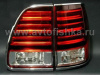 Lexus LX470 (2003-2007) задние фонари светодиодные красно-хромированные, комплект 2 шт.