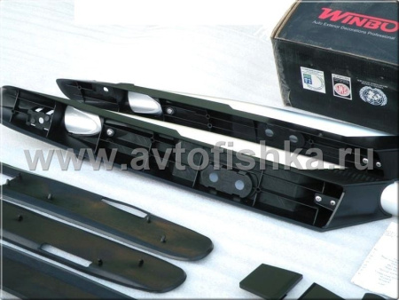 Honda CR-V (2006-2011) черные продольные алюминиевые рейлинги на крышу