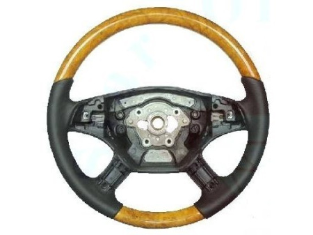 Mercedes W164, T245, W251 (05-08) руль классический, черная кожа - светлое дерево
