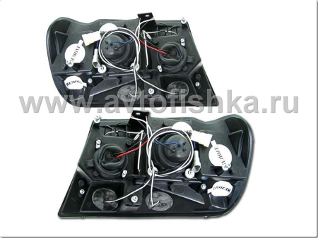 Jeep Grand Cherokee (99-04) фары передние линзовые хромированные, со светящимися ободками, комплект 2 шт.