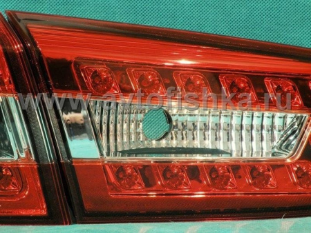 Mitsubishi Lancer 10 (07-) задние фонари светодиодные красно-хромированные, комплект 2 шт.