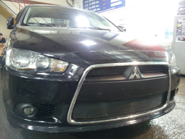 Mitsubishi Lancer (11–) Защита радиатора, чёрная (2 части)
