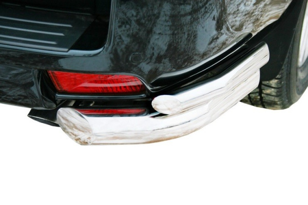 Toyota Land Cruiser Prado (09–13) Защита задняя «уголки» двойные 76/42 мм, нерж. сталь