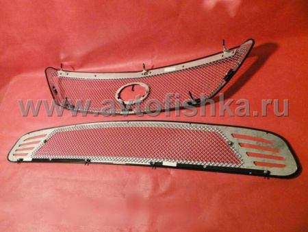 Lexus RX330, RX350, RX400H (03-09) решетки радиатора и бампера из нержавеющей стали, комплект верхняя и нижняя.