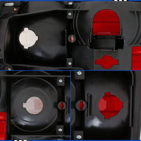 Mercedes S W126 (80-92) фонари задние прозрачные красно-белые, комплект 2 шт.