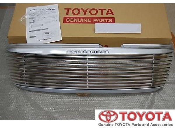Toyota Land Cruiser 100 (98-03) решетка радиатора алюминиевая с логотипом "Land Cruiser", оригинал.