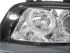 Audi A6 Allroad (01-05) передние линзовые фары черные, со светящимися ободками, под ксенон и корректор, комплект 2 шт.