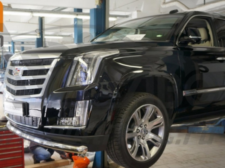 Cadillac Escalade (14–) Защита переднего бампера одинарная d 76 мм, нерж.