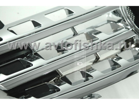 Mercedes ML W164 (05-08) решетка радиатора перфорированная полностью хромированная со звездой, дизайн ML 2009 года.