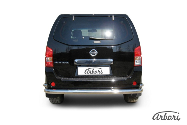 Защита Заднего бампера Arbori d76+d42 двойная NISSAN PATHFINDER 2010-2014