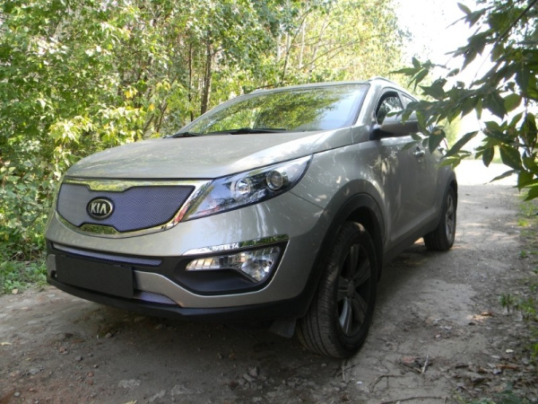 Kia Sportage (10–/14–) Защита радиатора, хром, низ