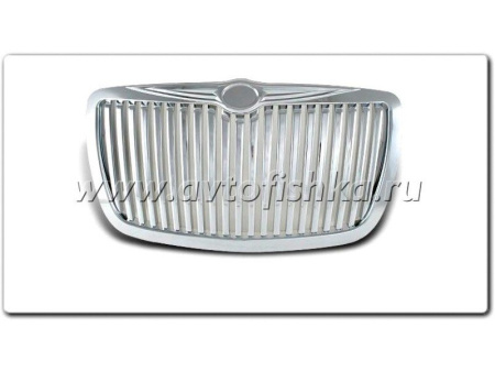 Chrysler 300C (04-09) решетка радиатора хромированная, сетка, вертикальный дизайн.