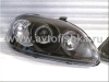 Honda Civic (96-98) фары передние линзовые черные, со светящимися ободками, комплект 2 шт.
