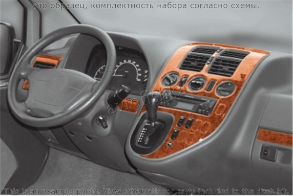 Mercedes-Benz Vito 1999-2003 декоративные накладки (отделка салона) под дерево, карбон, алюминий